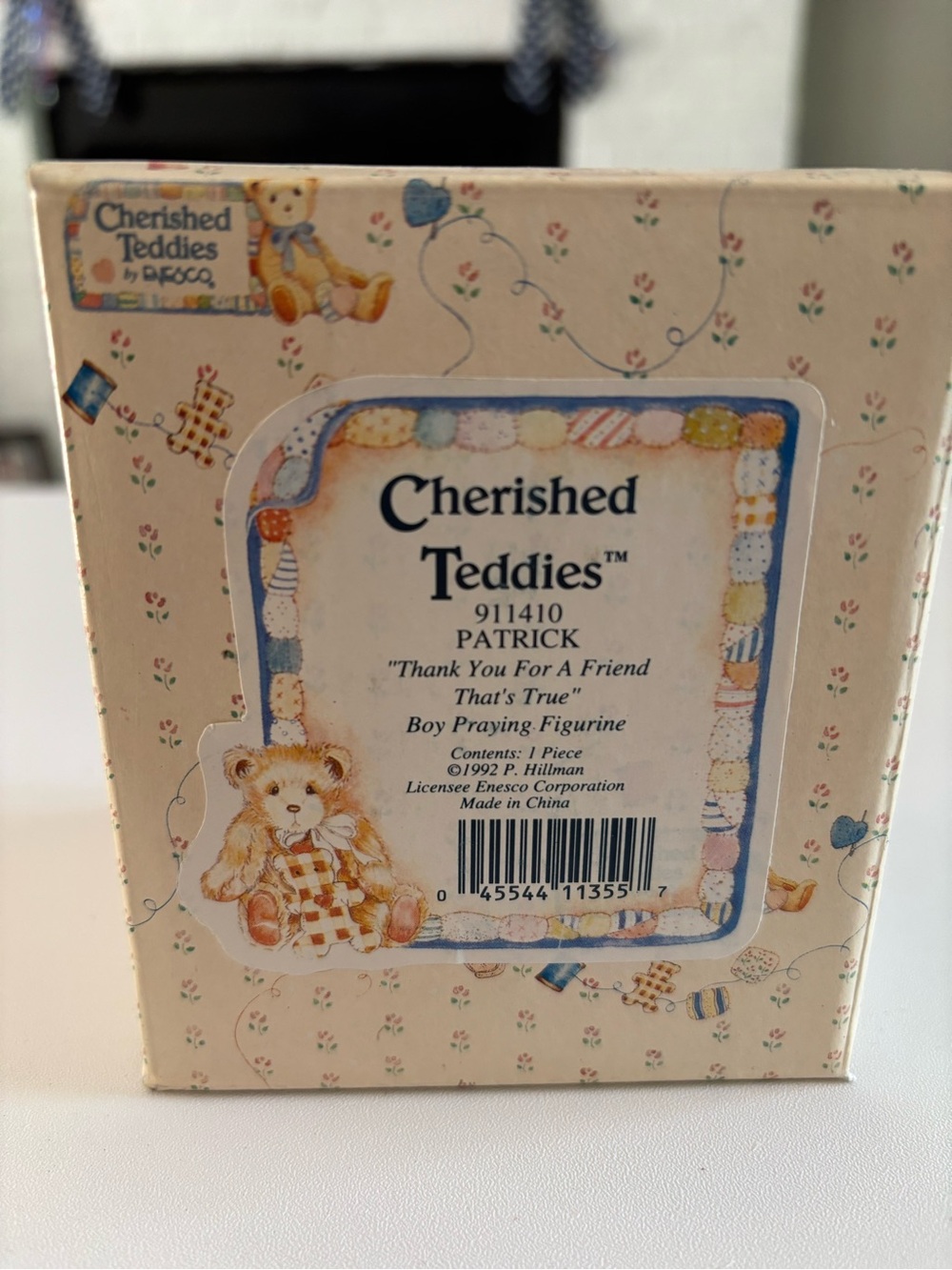 Cherished Teddies Patrick Thank you for A Friend That True Figurine 911410 - Picture 5 of 11